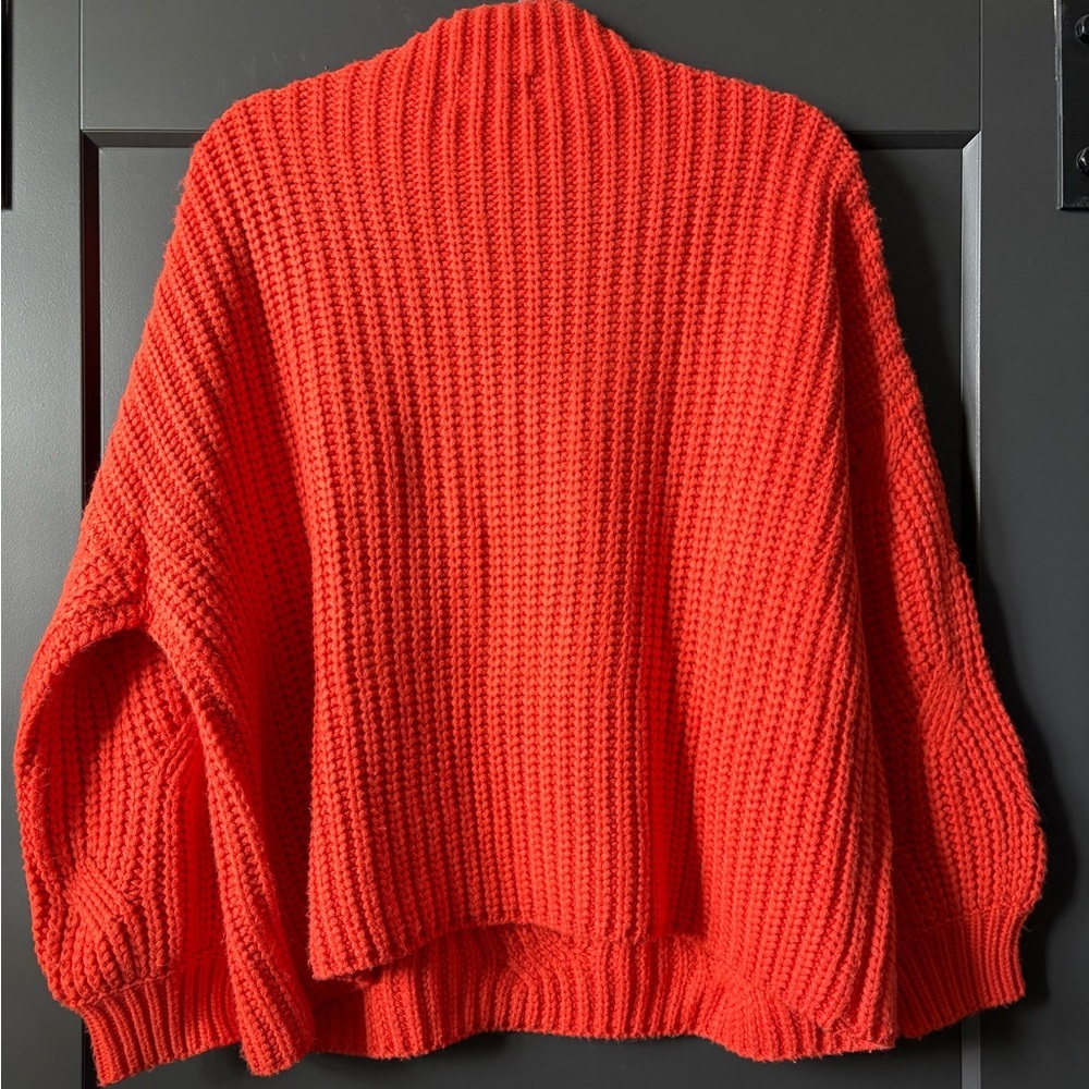 Listicle Vibrant Orange Mock Neck Sweater - Picture 2 of 4